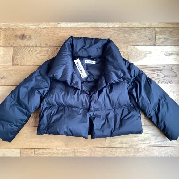 Jil Sander black down cropped puffer jacket - Picture 1 of 11